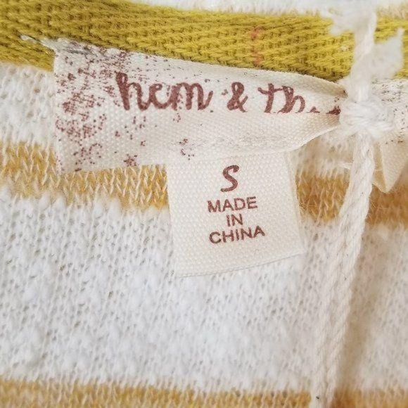 Hem & Thread Yellow Striped Snap Up Hoodie - Picture 7 of 8